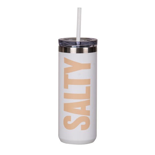 Totalee Gift Salty Tumbler W/ Straw Metal White 18 oz