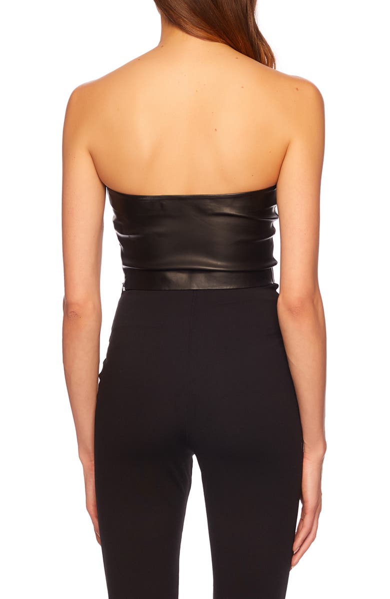 Susana Monaco Faux Leather Crop Tube Top, Alternate, color, 