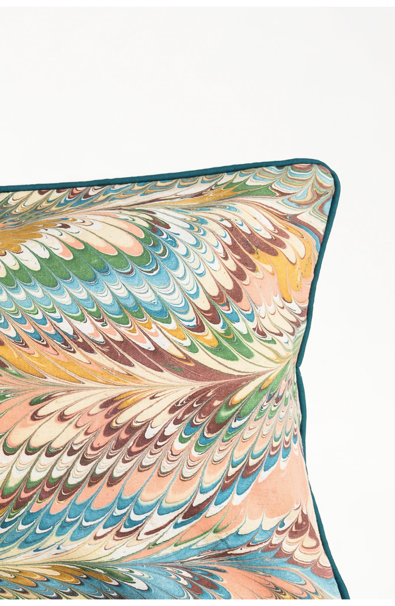 Inner Child Flatiron Feathers Hand-Marbled Pillow - Cover Only, Alternate, color, Flatiron