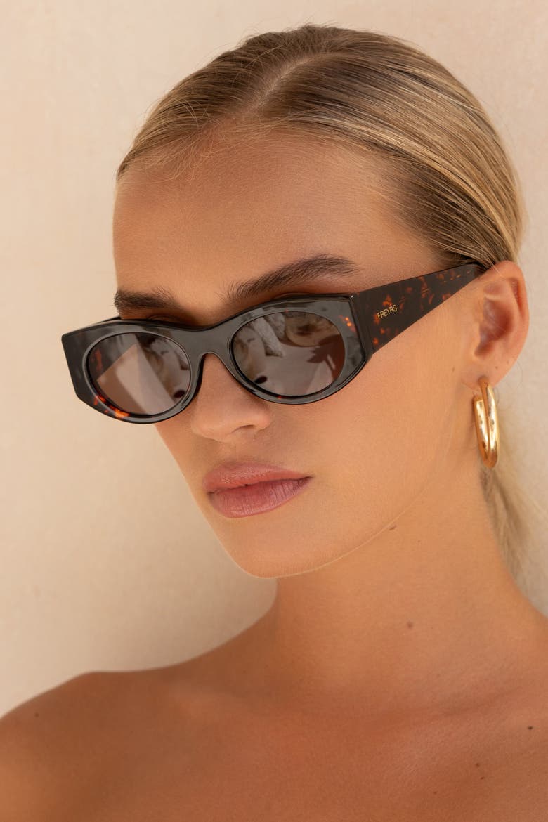 Layla Cat Eye Sunglasses, Alternate, color, Brown Tortoise