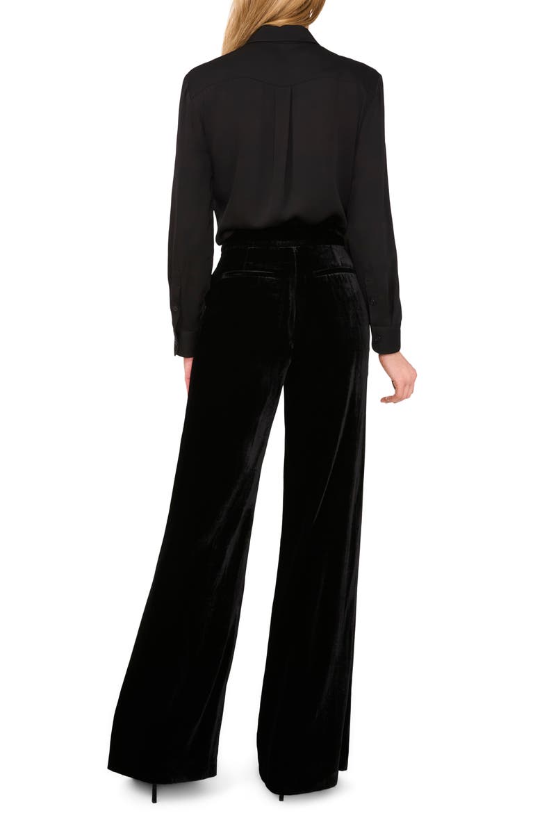 Wide Leg Velvet Pants, Alternate, color, RICH BLACK