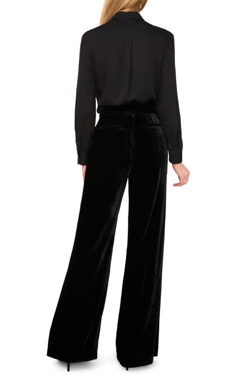 Ted Baker Wide Leg Velvet Pants In Black
