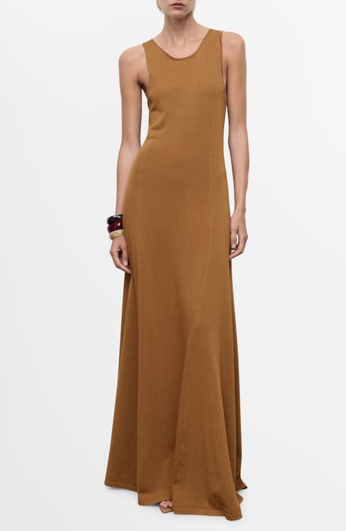 Mango Knit Tank Dress In Brown