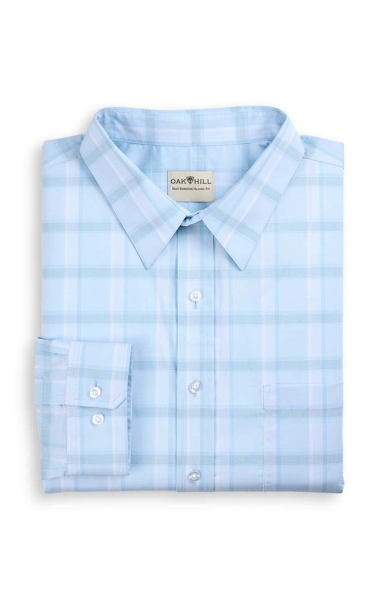 Oak Hill by DXL Big & Tall Plaid Dress Shirt, Main, color, Blue