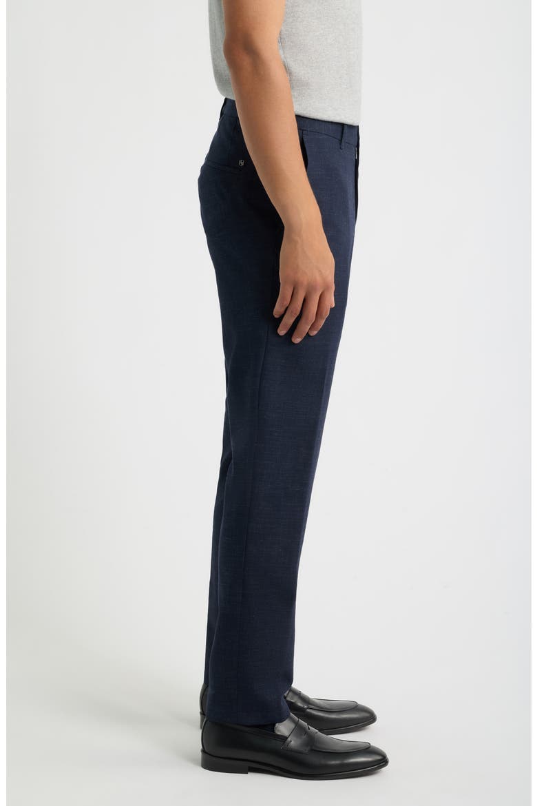 Genius Slim Fit Wool and Linen Trousers, Alternate, color, DARK BLUE