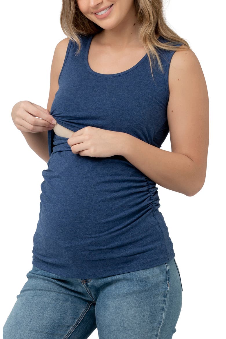 Organic Nursing Tank, Alternate, color, Denim Marle