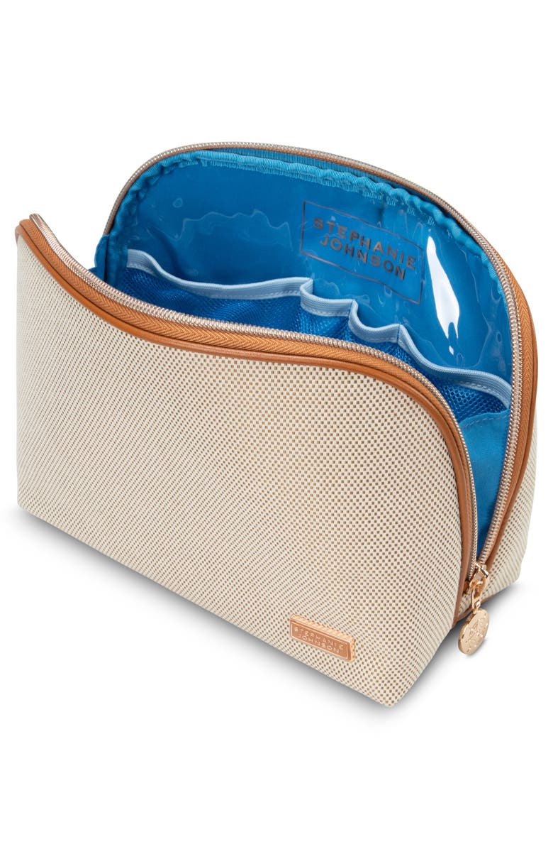 Stephanie Johnson Tropea Ivory Lola Makeup Bag, Alternate, color, Ivory