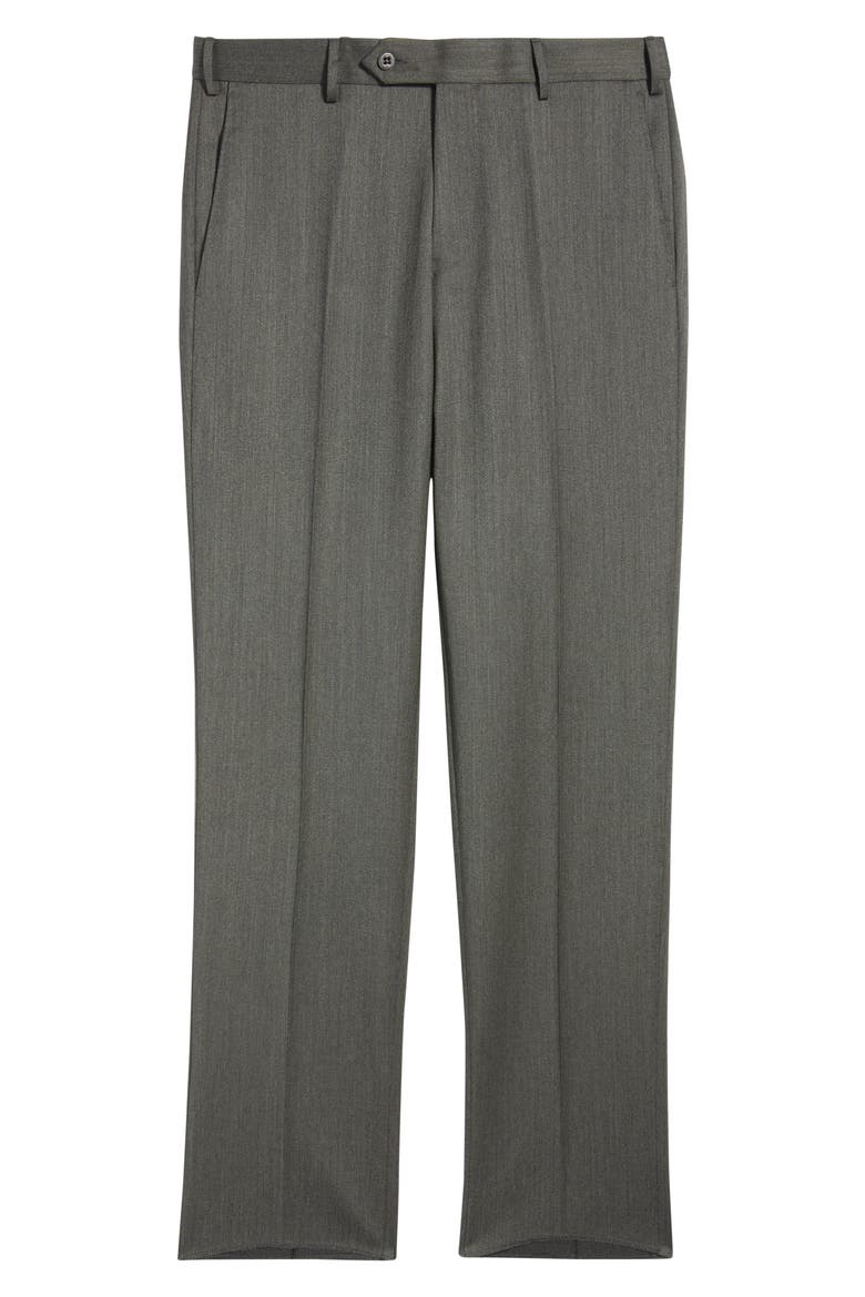 Parker Flat Front Wool Dress Pants, Alternate, color, OLIVE