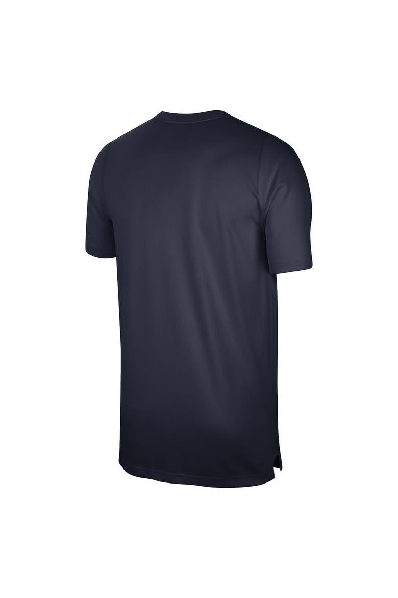 Men's Nike  Navy West Virginia Mountaineers Sideline Coaches Performance Top, Alternate, color, Navy