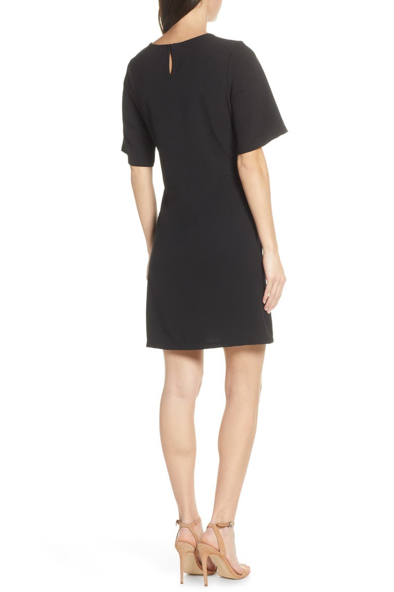 Front Tie Shift Dress, Alternate, color, BLACK