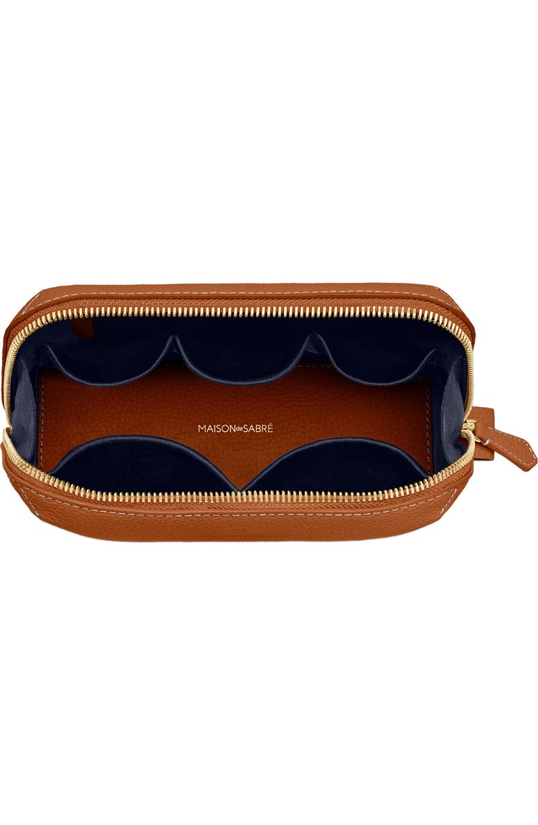 MAISON de SABRÉ Leather Tech Pouch, Alternate, color, Pecan Brown