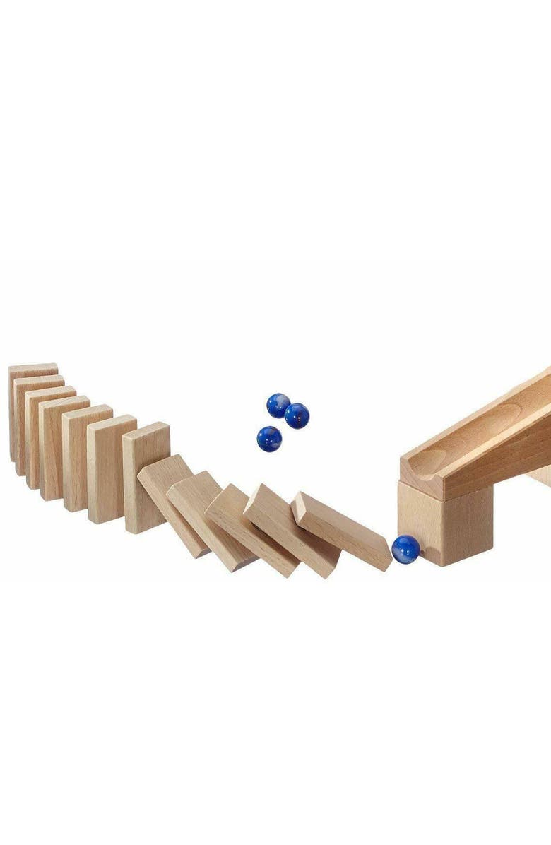 HABA Wooden Marble Run Ball Track Building Set for 3-10 Year Olds, STEM Toy with 44-Piece Wooden Track and Marbles, Montessori Toys for 3-5 Year Olds, Alternate, color, Multi