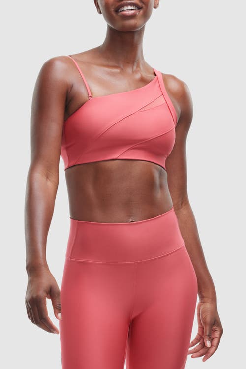 Peloton Endurance Light One Shoulder Bra In Brick Red
