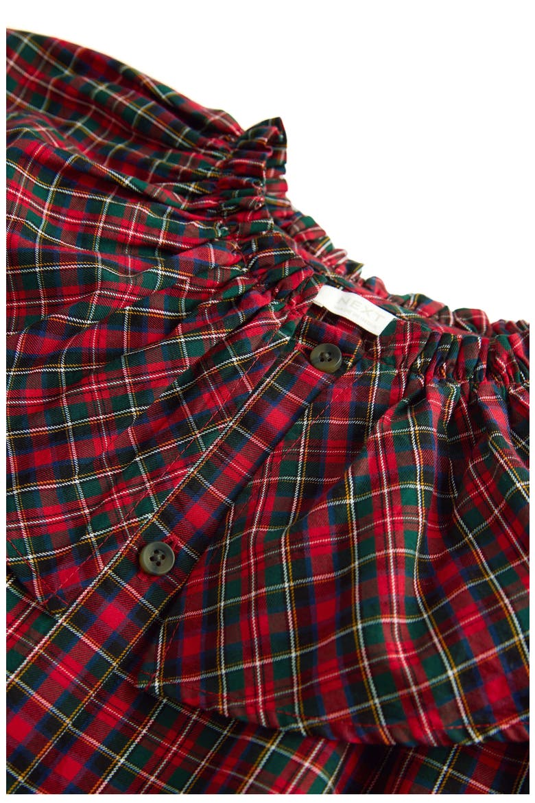 Kids' Plaid Platter Collar Cotton Button-Up Shirt, Alternate, color, RED
