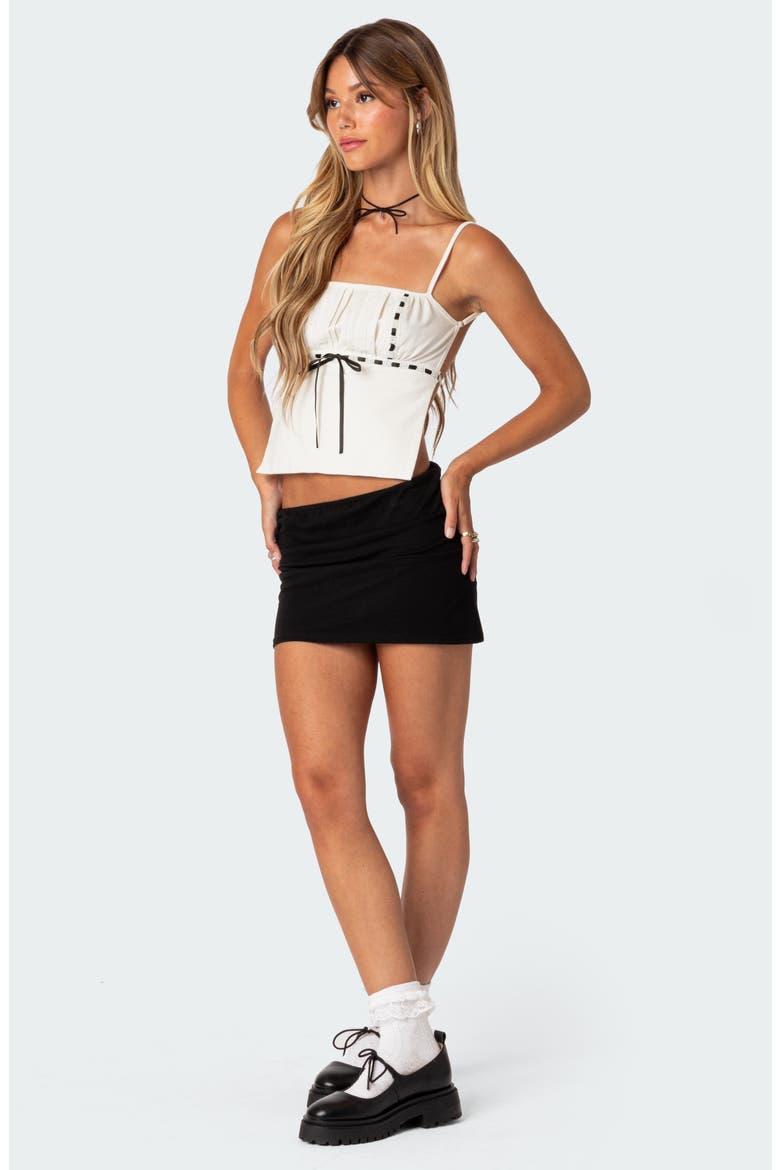 Embroidered Ribbon Trim Open Back Camisole, Alternate, color, WHITE