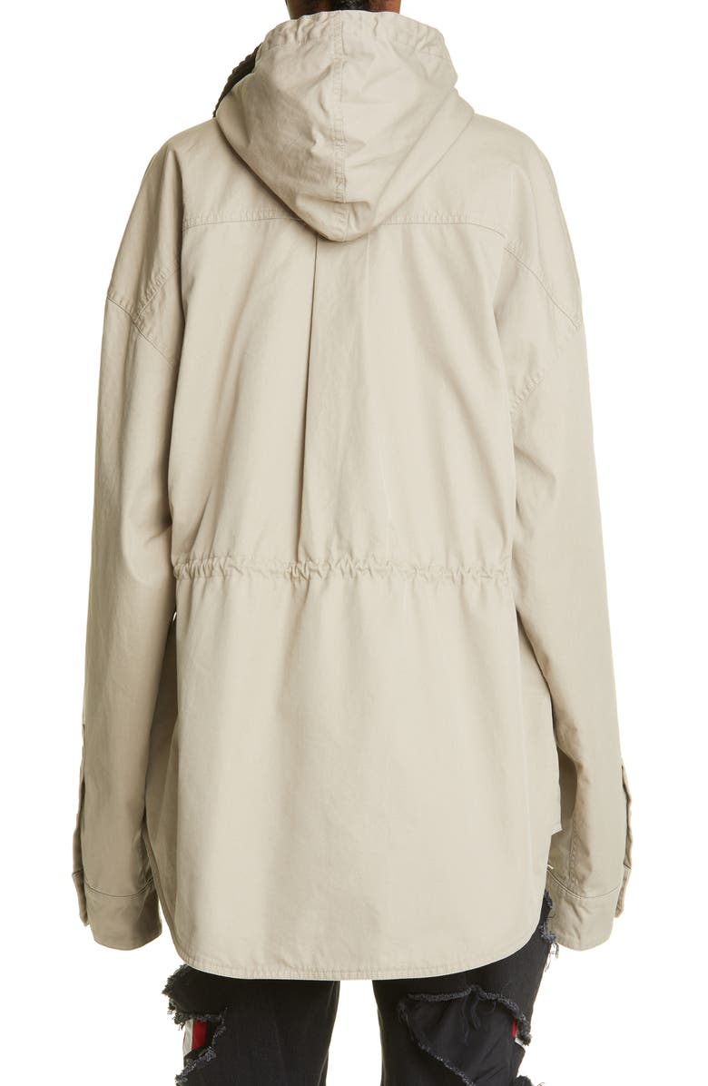 Balenciaga Hooded Cotton Overshirt, Alternate, color, 