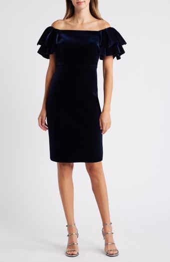 Off the Shoulder Ruffle Cocktail Dress