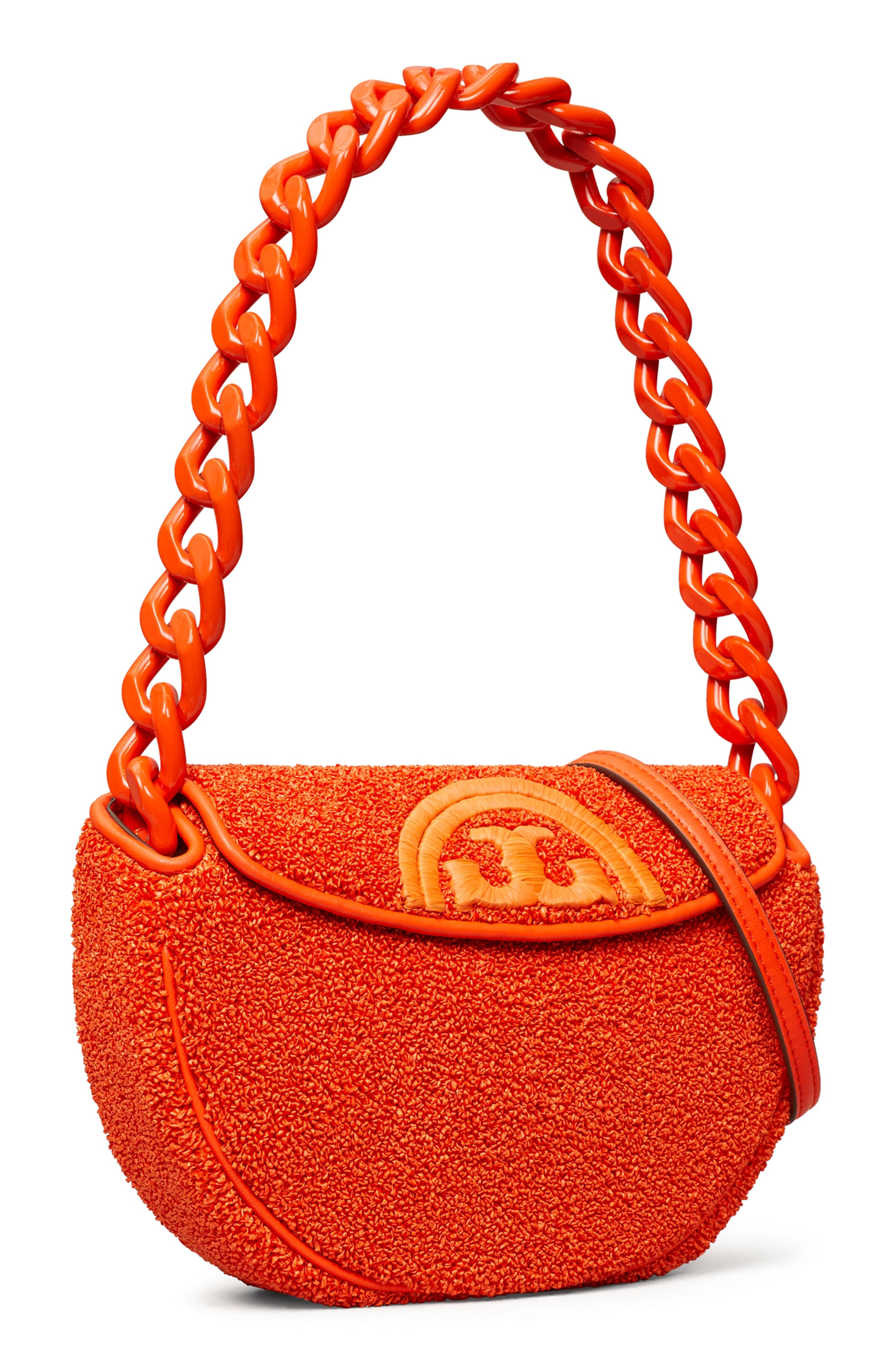 Mini Fleming Soft Crescent Shoulder Bag, Alternate, color, POPPY RED
