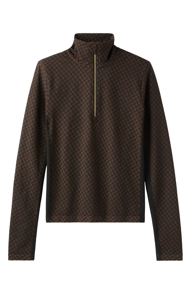 Rhone Houndstooth Seamless Half-Zip Pullover, Alternate, color, Chestnut Brown