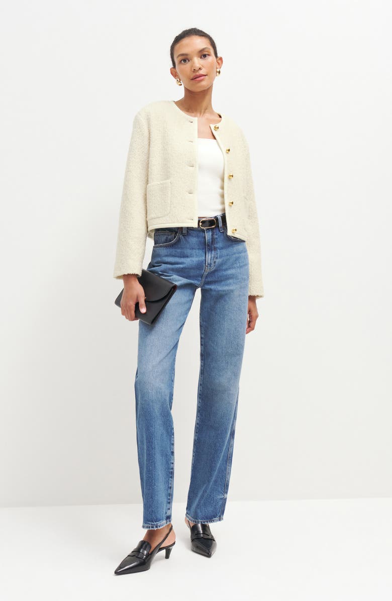 Reformation Dale Fleece Crop Jacket, Alternate, color, 