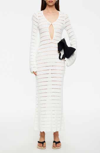 Leisure Open Stitch Long Sleeve Maxi Sweater Dress