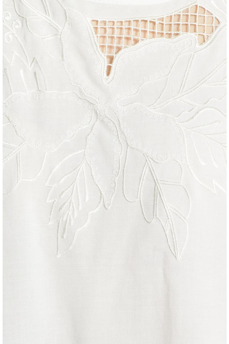 Chloe K Floral Stitch Button Back Tank, Alternate, color, WHITE