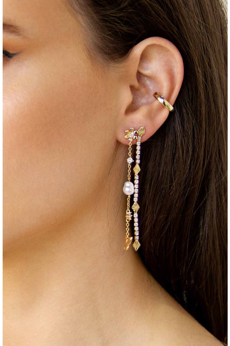Crystal Linear Drop Earrings, Alternate, color, GOLD