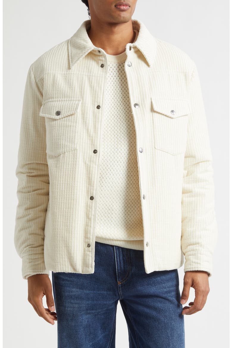 Cotton Corduroy Shirt Jacket, Main, color, W0001 BIANCO NATURALE