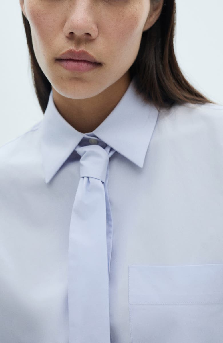 MANGO Tie Neck Shirt, Alternate, color, 