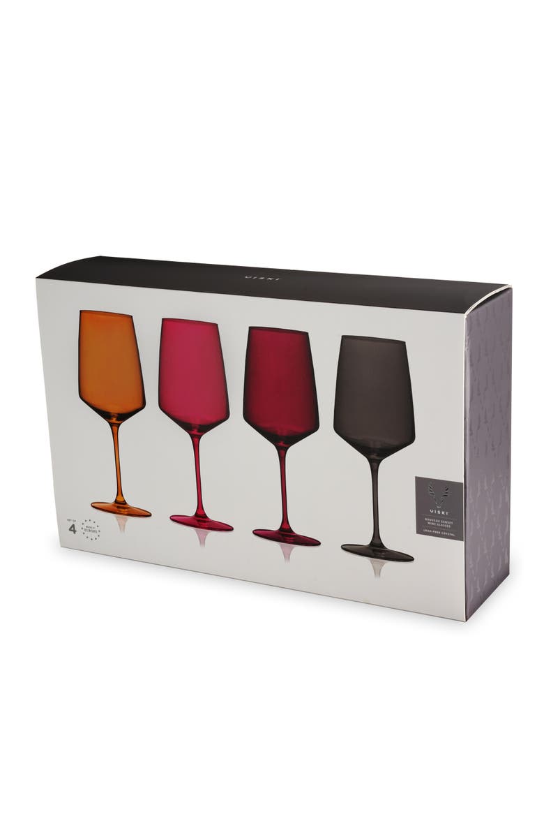 Viski Reserve Nouveau Crystal Wine Glasses Set of 4, Alternate, color, Sunset