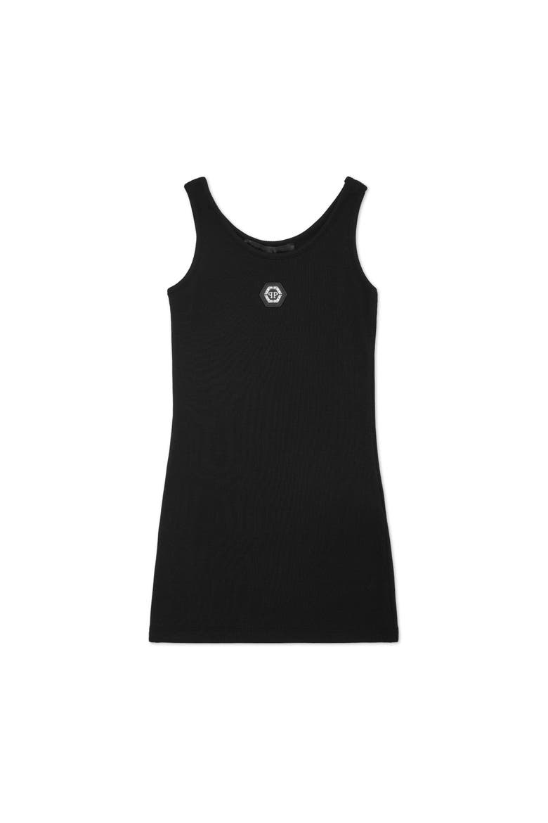Jersey Rib Tank Top Mini Dress Girl, Main, color, black