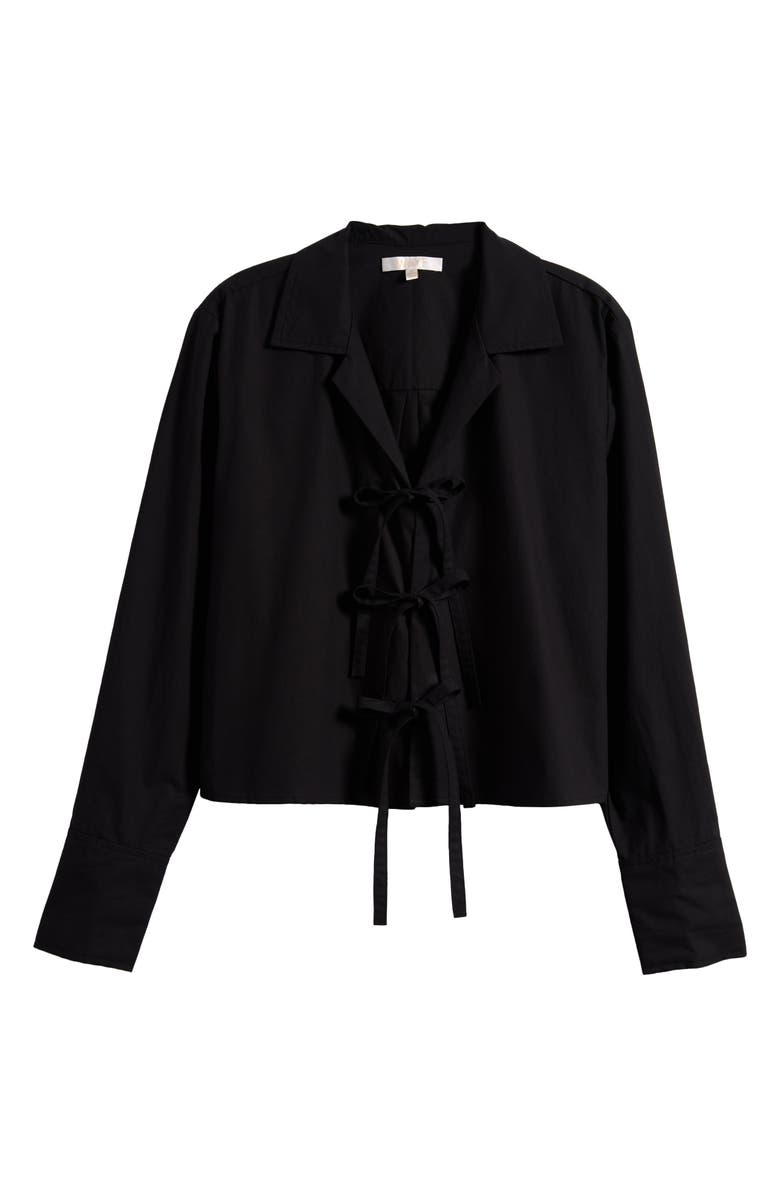 WAYF Alexandra Tie Front Cotton Poplin Top, Alternate, color,