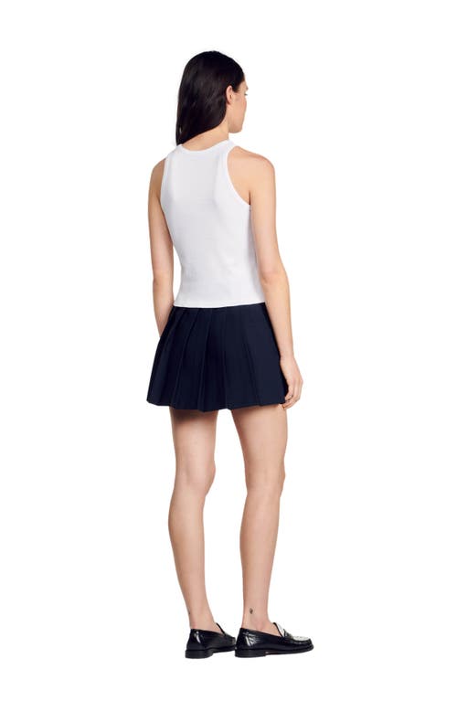 Sandro Basic Rib Cotton Tank In White