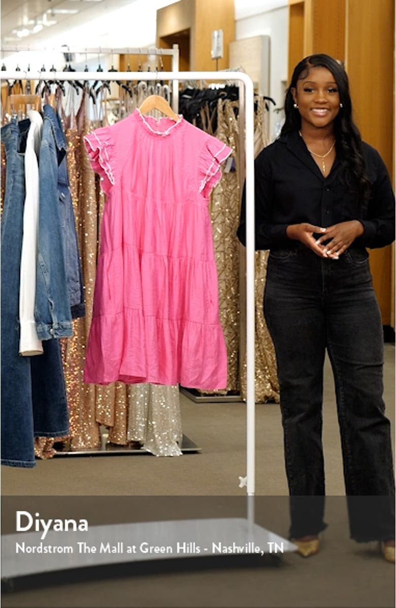 Contrast Merrow Stitch Babydoll Dress, sales video thumbnail