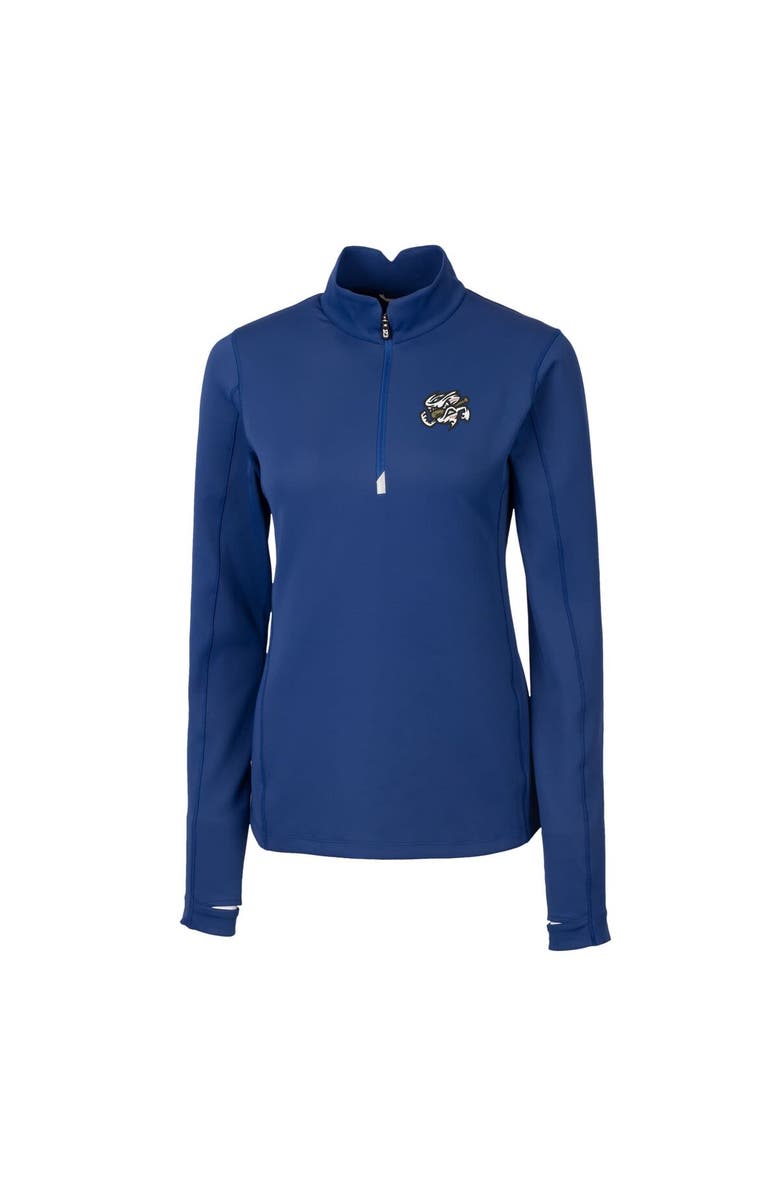 Cutter & Buck Women's Cutter & Buck  Blue Omaha Storm Chasers Traverse DryTec Stretch Quarter-Zip Pullover Top, Alternate, color, 