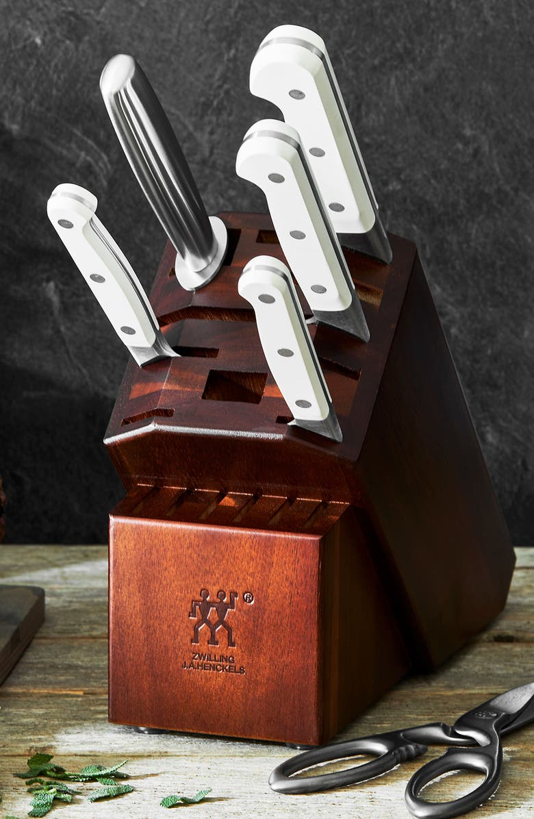 ZWILLING Pro Le Blanc 7-Piece Knife Block Set, Alternate, color, Silver