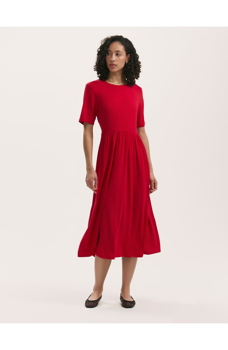 Finery London Kathryn Jersey Midi T-Shirt Dress, Main, color, Red
