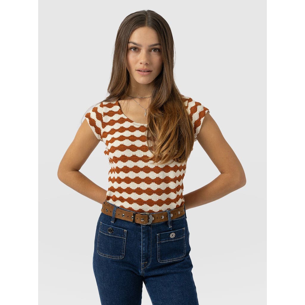 Shop Saint + Sofia Elise Scoop Neck Tee