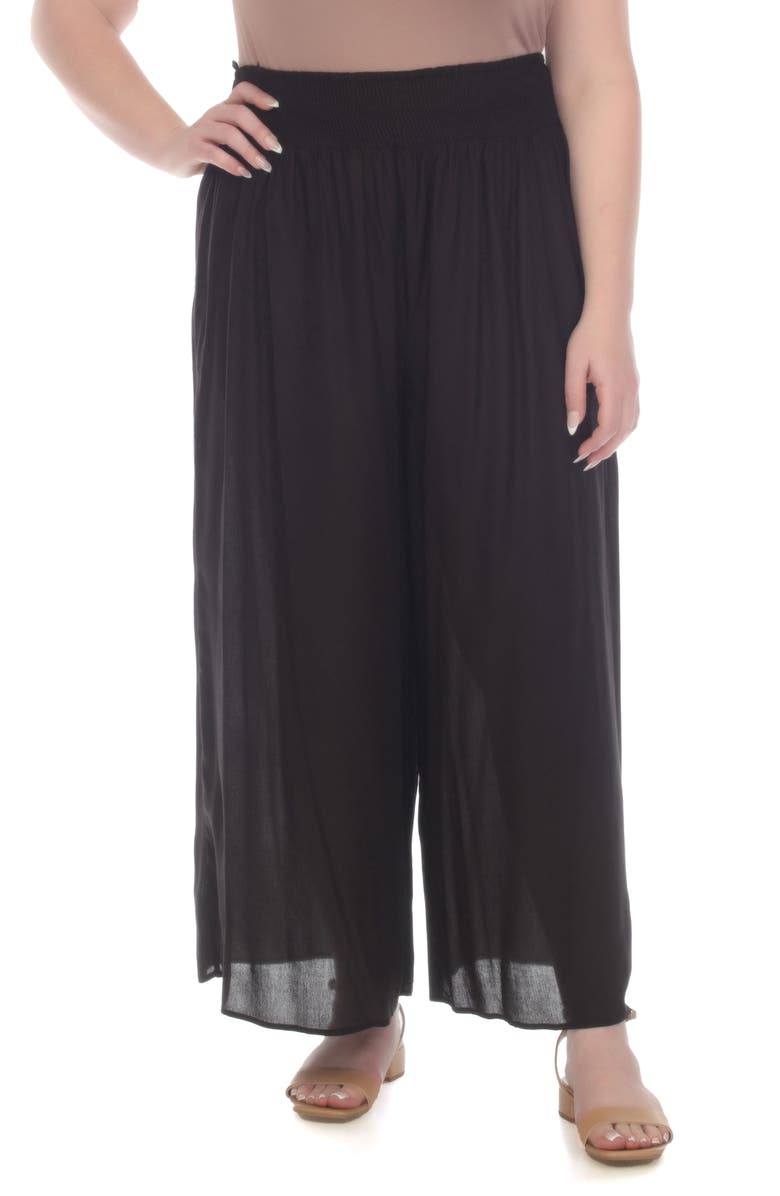 BOHO ME Smocked Wide Leg Pants, Main, color, Black