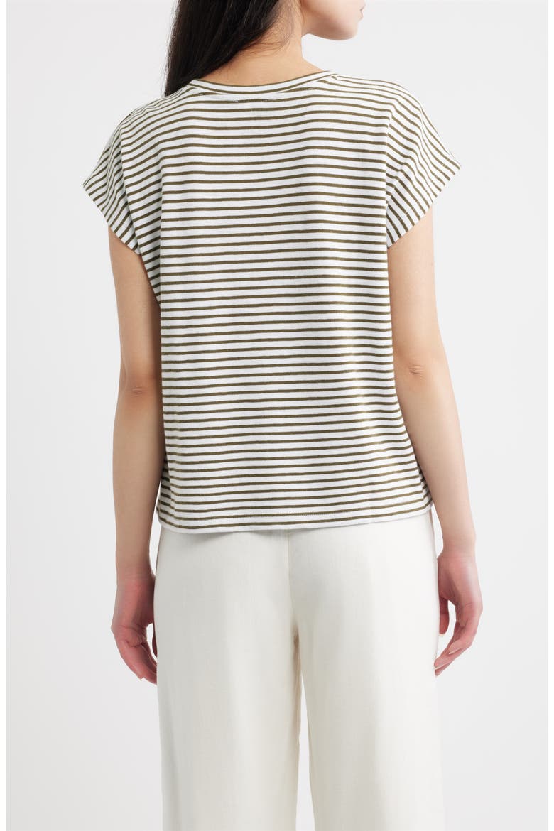 Stripe Organic Cotton Top, Alternate, color, OLIVE