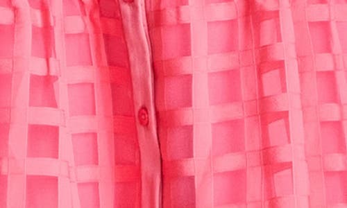 ENGLISH FACTORY ENGLISH FACTORY GRID PATTERN TIERED MIDI SHIRTDRESS 