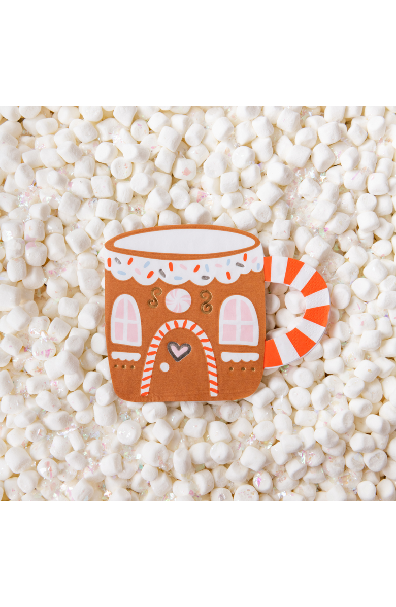 Daydream Society Baking Spirits Bright Gingerbread House Christmas Mug Large Napkins, Alternate, color, Assorted Pre-Pack