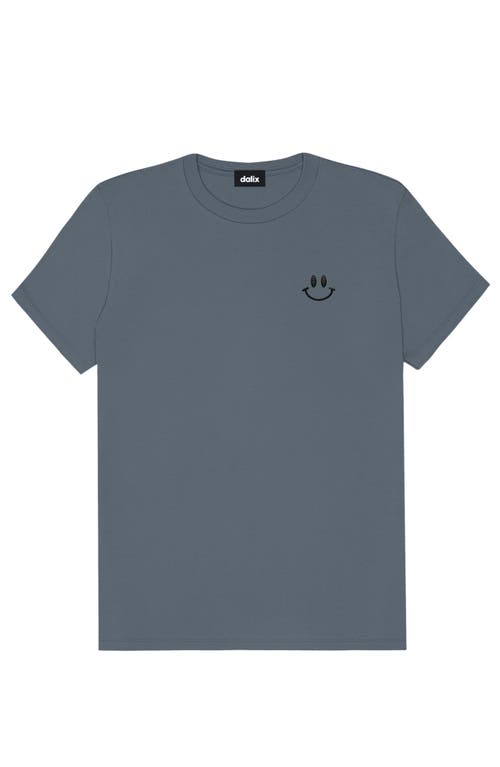 Dalix Smile Face Tee In Vintage Navy