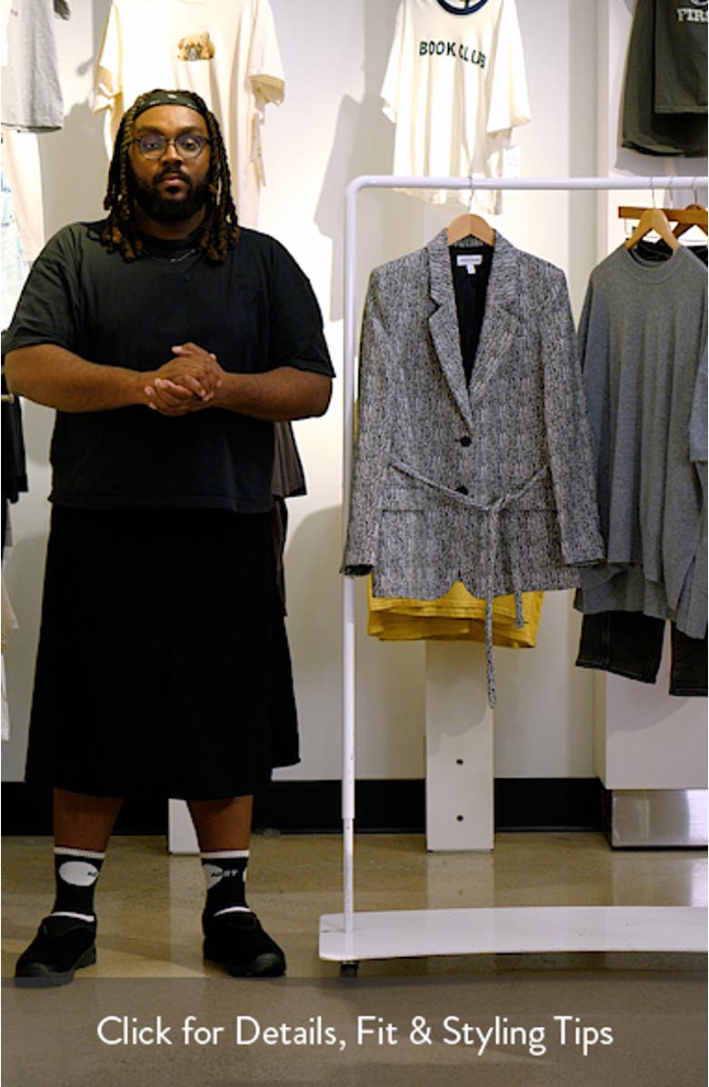 The Liv Belted Textured Boyfriend Blazer, sales video thumbnail