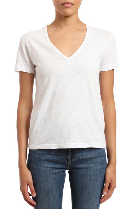 V-Neck Cotton Slub T-Shirt