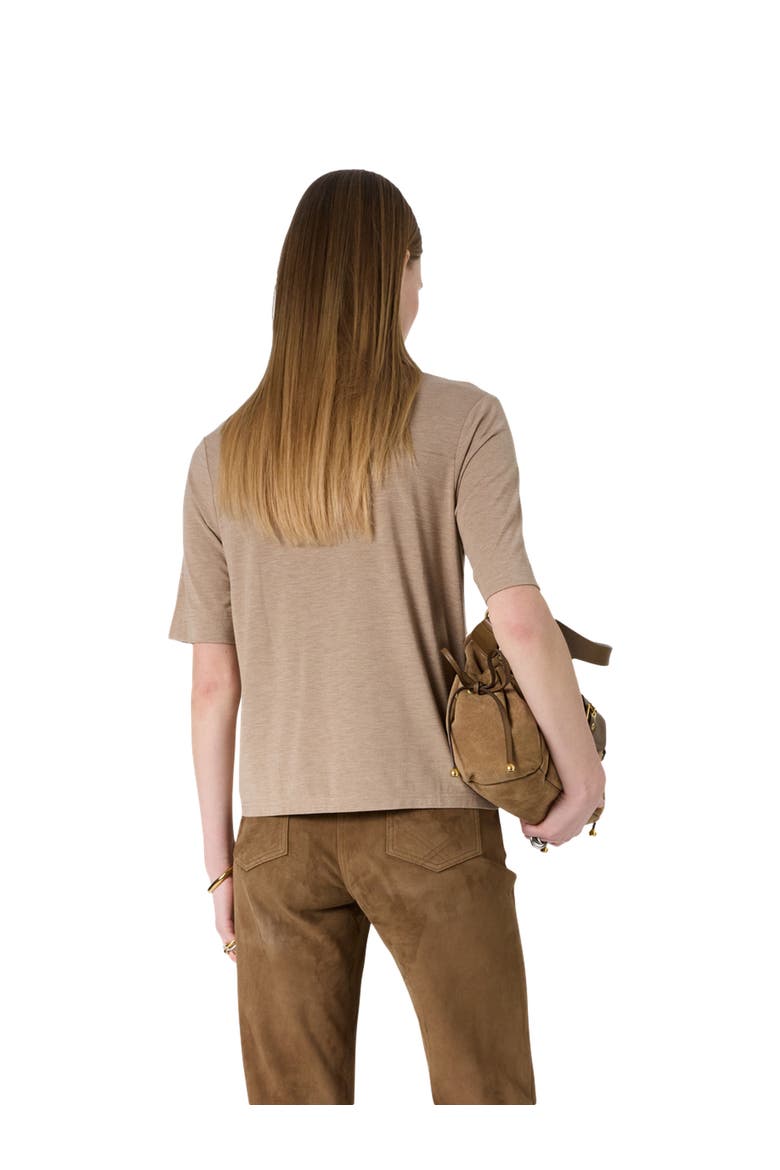 Malvine V-Neck T-Shirt, Alternate, color, Caramel