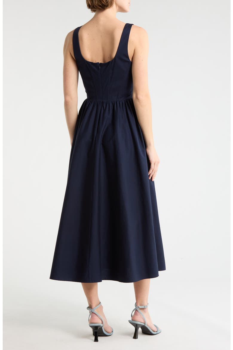 Corset Midi Dress, Alternate, color, NAVY