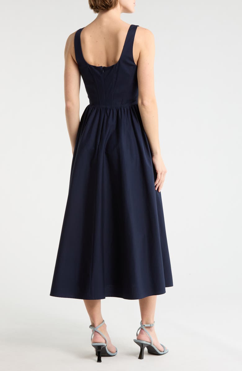 WAYF Corset Midi Dress, Alternate, color, Navy