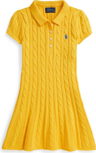 Polo Ralph Lauren Kids' Cotton Cable Knit Sweater Dress | Nordstrom
