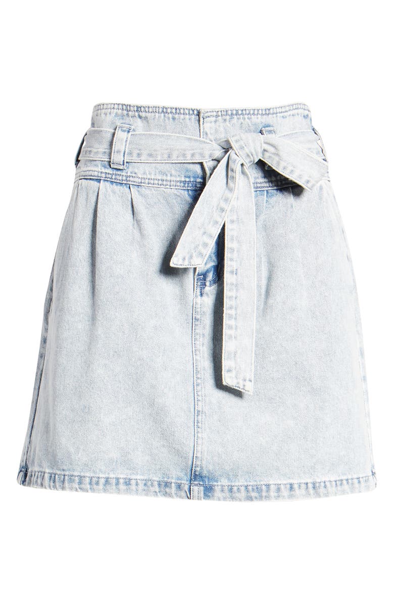 VERO MODA Tie Waist Denim Skirt, Alternate, color, 